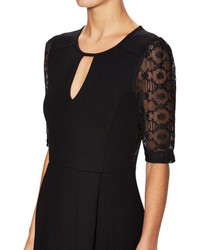 French Connection Valentine Lace Panel Fit Flare Dress
