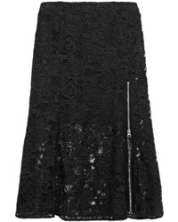 MCQ Alexander Ueen Guipure Lace Midi Skirt Black
