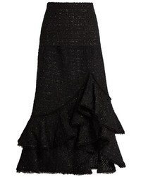 Erdem Cerena Ruffled Tweed Skirt
