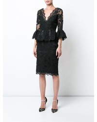 Marchesa Lace Fitted Mid Skirt