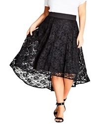 City Chic Lace Highlow Skirt