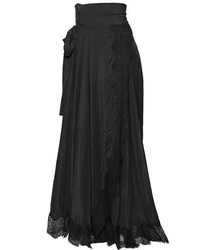 Faith Connexion Lace Trim Washed Silk Romper Skirt