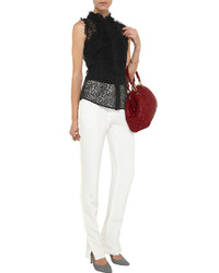 L'Wren Scott Ruffled Lace And Tulle Blouse