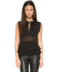Rebecca Taylor Silk Top With Lace