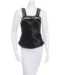 Christian Dior Sleeveleess Lace Accented Top