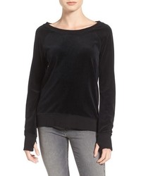 Pam & Gela Back Laced Velour Sweatshirt