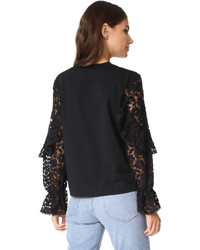 See by Chloe Lace Sleeve Pullover