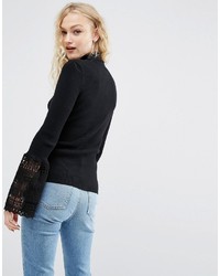 Asos Sweater With Lace Bell Sleeves