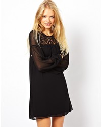 Asos Swing Dress With Lace Inserts