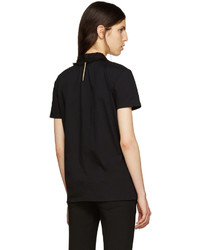 Miu Miu Black Lace Collar T Shirt