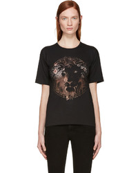 Versus Black Lace Lion T Shirt