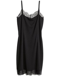ChicNova Lace Sleeveless Black Cami Dress With Side Vent