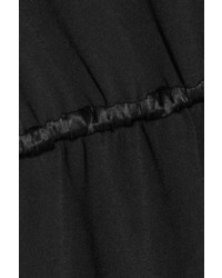 Alexander Wang Lace And Satin Trimmed Crepe Midi Dress Black