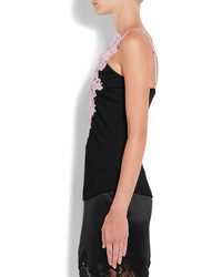 Givenchy Chantilly Lace Trimmed Jersey Camisole Black
