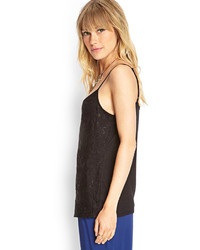 Forever 21 Floral Lace Jersey Cami