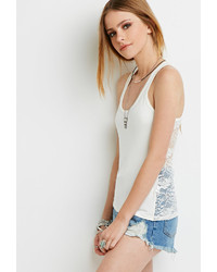 Forever 21 Floral Lace Racerback Tank