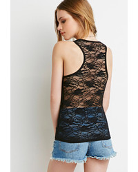 Forever 21 Floral Lace Racerback Tank