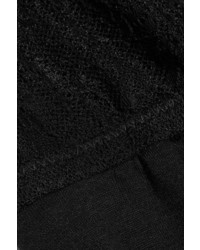 Eberjey Georgette Lace Paneled Jersey Camisole Black