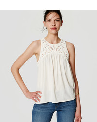 LOFT Battenburg Lace Yoke Tank