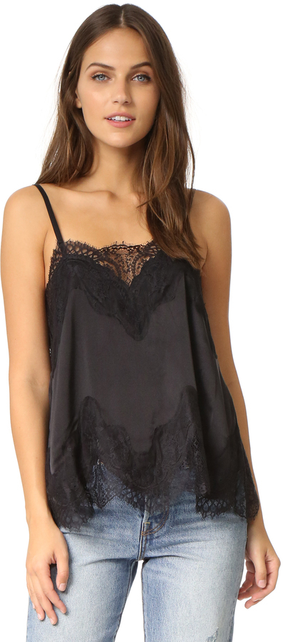 Alice + Olivia Sondra Lace Trim Slip Tank, $288, shopbop.com