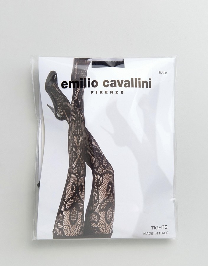 New VTG Flash Legs Emilio Cavallini USA Ivory Teardrop Pantyhose - SZ Long