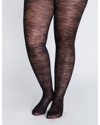 Lane Bryant Floral Lace Control Top Tights