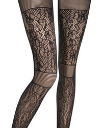 Pierre Mantoux Paneled Lace Tights