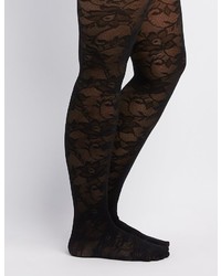 Charlotte Russe Plus Size Floral Lace Tights