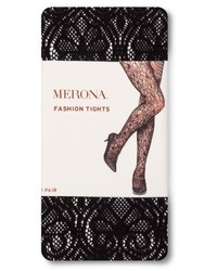 Merona Plus Size Tights Black Deco Lace 2x