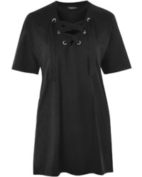 Topshop Lace Up Longline Tunic Top
