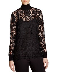 Dylan Gray Knit And Lace Turtleneck Blouse