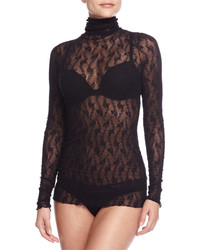Wolford Lilie Sheer Lace Turtleneck