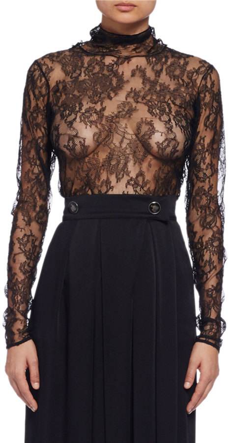 lace turtleneck dress