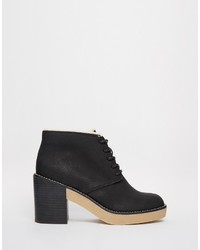 Asos Extract Lace Up Faux Fur Ankle Boots