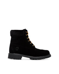 Off-White X Timberland Black Velvet Boots