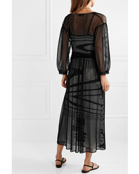 Missoni Layered Wrap Effect Open Knit Midi Dress