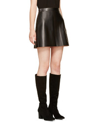 MSGM Black Leather Skirt