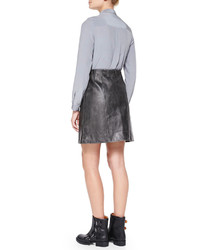 Marc by Marc Jacobs Leather A Line Biker Skirt