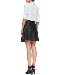 NM Exclusive Nm Lambskin Leather A Line Skirt