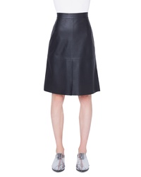 Akris Punto Perforated Leather Skirt