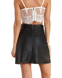 Charlotte Russe Sunday Rumors Faux Leather A Line Mini Skirt