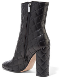 Gianvito Rossi 100 Quilted Leather Ankle Boots Black