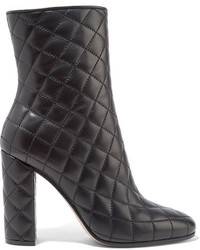 Gianvito Rossi 100 Quilted Leather Ankle Boots Black