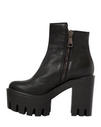Strategia 100mm Zip Up Leather Ankle Boots