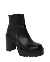 Strategia 90mm Platform Leather Ankle Boots