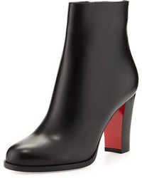 Christian Louboutin Adox Leather 85mm Red Sole Ankle Boot Black