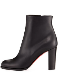 Christian Louboutin Adox Leather Block Heel Red Sole Boot