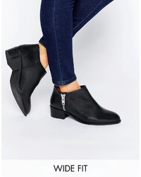 Asos Aldgate Wide Fit Leather Ankle Boots