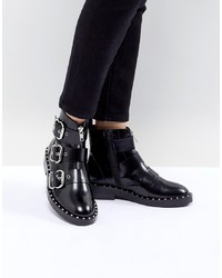 ASOS DESIGN Alena Leather Multi Ankle Boots Leather