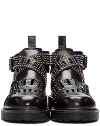 MCQ Alexander Ueen Black Dalston Cut Out Ankle Boots
